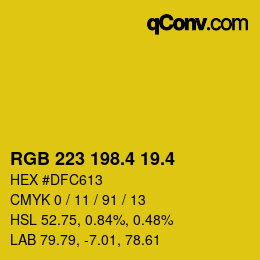 カラーコード: RGB 223 198.4 19.4 | qconv.com