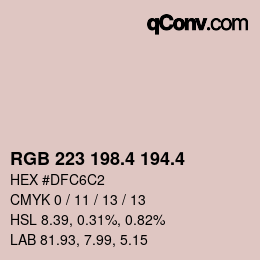 カラーコード: RGB 223 198.4 194.4 | qconv.com
