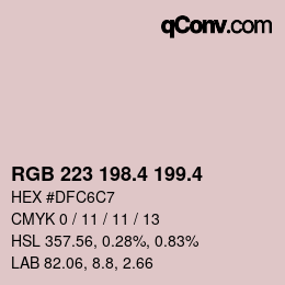 カラーコード: RGB 223 198.4 199.4 | qconv.com