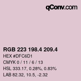 カラーコード: RGB 223 198.4 209.4 | qconv.com