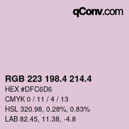 カラーコード: RGB 223 198.4 214.4 | qconv.com