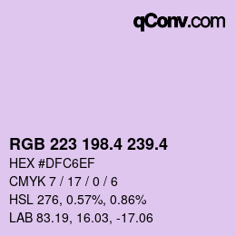 カラーコード: RGB 223 198.4 239.4 | qconv.com