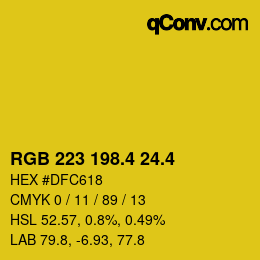 カラーコード: RGB 223 198.4 24.4 | qconv.com