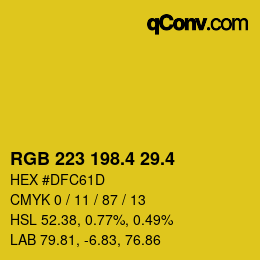 カラーコード: RGB 223 198.4 29.4 | qconv.com