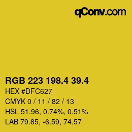 カラーコード: RGB 223 198.4 39.4 | qconv.com