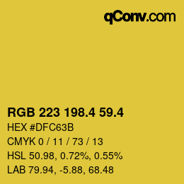 カラーコード: RGB 223 198.4 59.4 | qconv.com