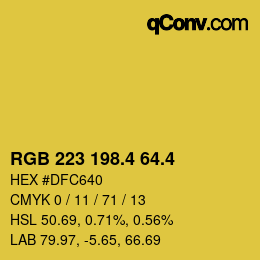 カラーコード: RGB 223 198.4 64.4 | qconv.com