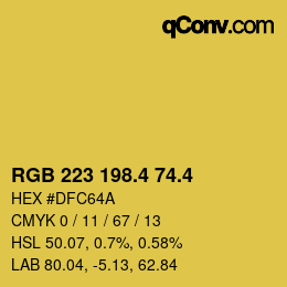 カラーコード: RGB 223 198.4 74.4 | qconv.com