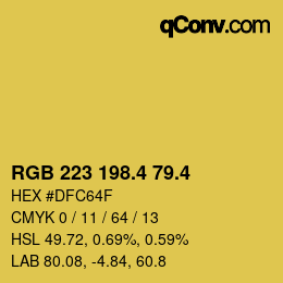 カラーコード: RGB 223 198.4 79.4 | qconv.com