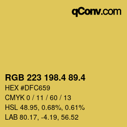 カラーコード: RGB 223 198.4 89.4 | qconv.com