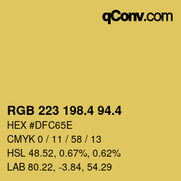 カラーコード: RGB 223 198.4 94.4 | qconv.com