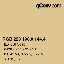 カラーコード: RGB 223 198.8 144.4 | qconv.com