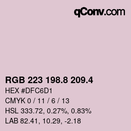 カラーコード: RGB 223 198.8 209.4 | qconv.com