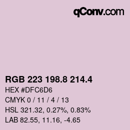 カラーコード: RGB 223 198.8 214.4 | qconv.com