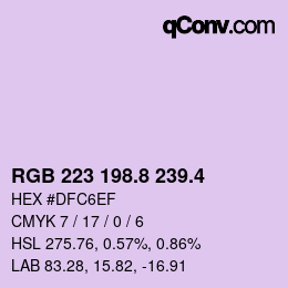 カラーコード: RGB 223 198.8 239.4 | qconv.com