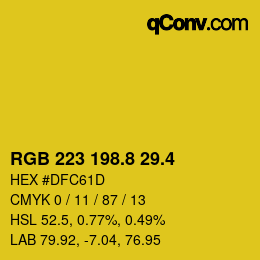 カラーコード: RGB 223 198.8 29.4 | qconv.com