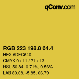 カラーコード: RGB 223 198.8 64.4 | qconv.com
