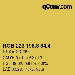 カラーコード: RGB 223 198.8 84.4 | qconv.com