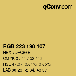 Color code: RGB 223 198 107 | qconv.com