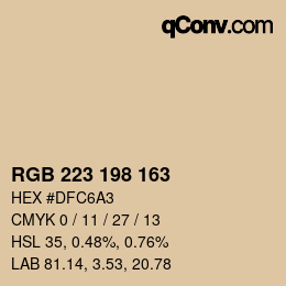 Color code: RGB 223 198 163 | qconv.com