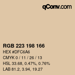 Color code: RGB 223 198 166 | qconv.com