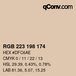 Color code: RGB 223 198 174 | qconv.com