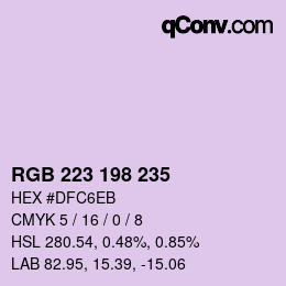 Código de color: RGB 223 198 235 | qconv.com