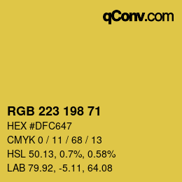 Color code: RGB 223 198 71 | qconv.com