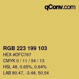 Color code: RGB 223 199 103 | qconv.com