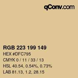 Color code: RGB 223 199 149 | qconv.com