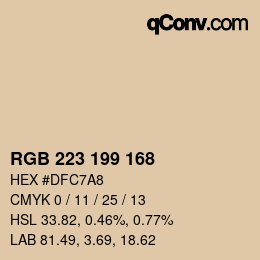 Color code: RGB 223 199 168 | qconv.com