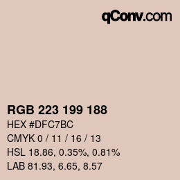 Color code: RGB 223 199 188 | qconv.com