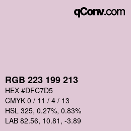 Color code: RGB 223 199 213 | qconv.com