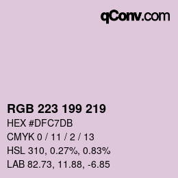Color code: RGB 223 199 219 | qconv.com