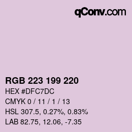 Color code: RGB 223 199 220 | qconv.com