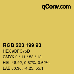 Color code: RGB 223 199 93 | qconv.com