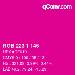 Color code: RGB 223 1 145 | qconv.com