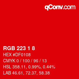 Farbcode: RGB 223 1 8 | qconv.com