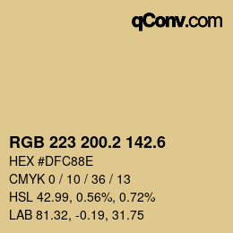 カラーコード: RGB 223 200.2 142.6 | qconv.com