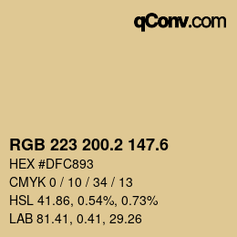 カラーコード: RGB 223 200.2 147.6 | qconv.com