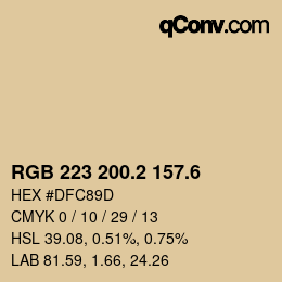 カラーコード: RGB 223 200.2 157.6 | qconv.com