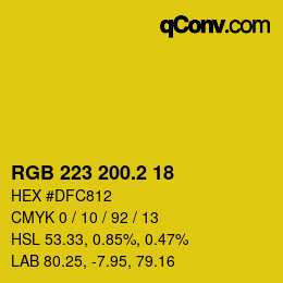 カラーコード: RGB 223 200.2 18 | qconv.com