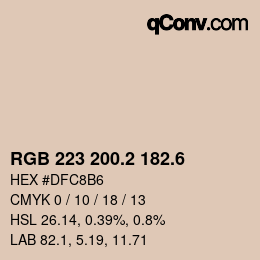 カラーコード: RGB 223 200.2 182.6 | qconv.com