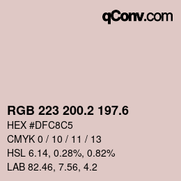 カラーコード: RGB 223 200.2 197.6 | qconv.com