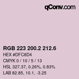 カラーコード: RGB 223 200.2 212.6 | qconv.com