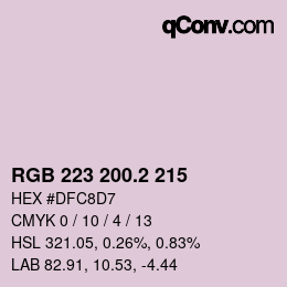 カラーコード: RGB 223 200.2 215 | qconv.com