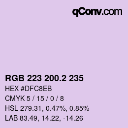 カラーコード: RGB 223 200.2 235 | qconv.com
