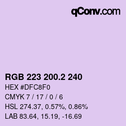 カラーコード: RGB 223 200.2 240 | qconv.com