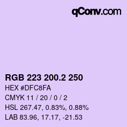 カラーコード: RGB 223 200.2 250 | qconv.com