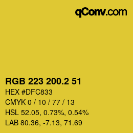 カラーコード: RGB 223 200.2 51 | qconv.com